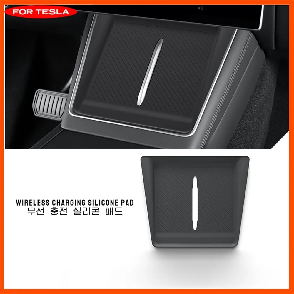 Tapete de silicone para console Tesla Model Y