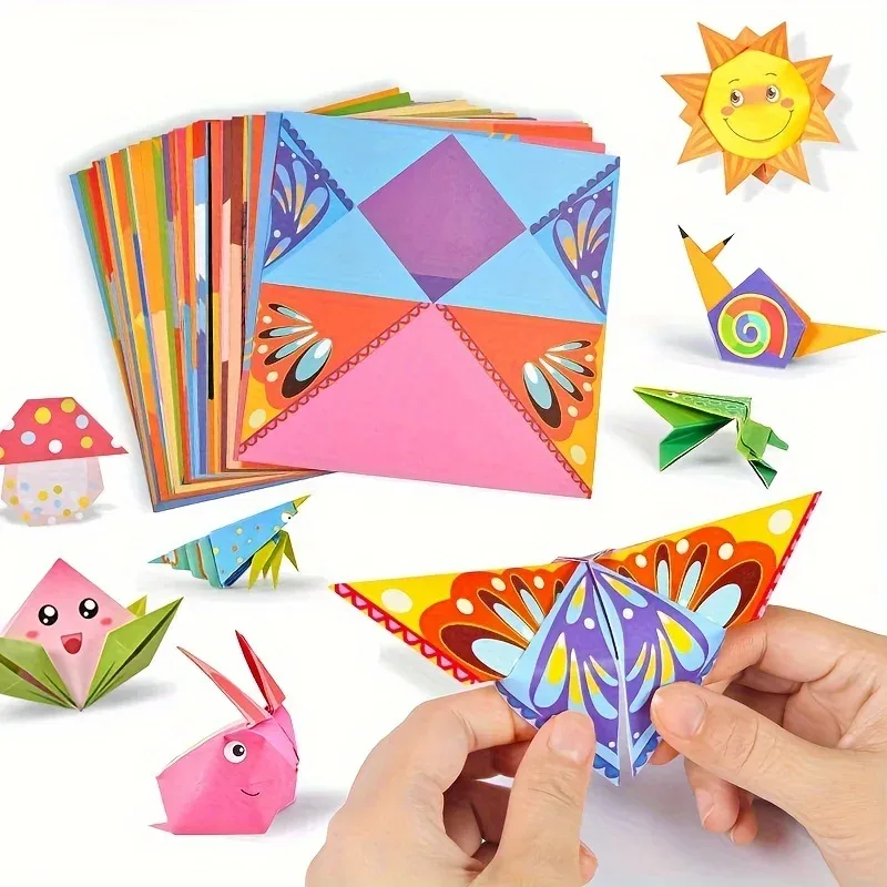 Kit de origami com 54 folhas e manual
