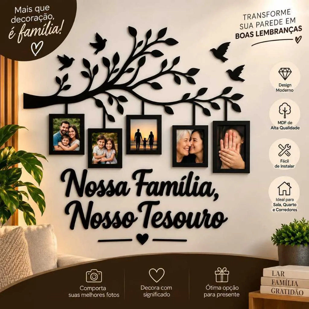 Quadro decorativo em MDF para fotos