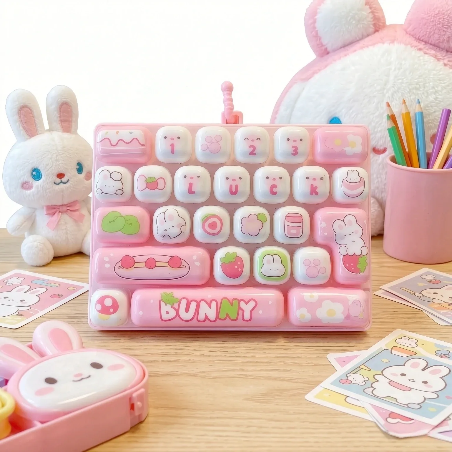 Mini teclado portátil de brinquedo com 26 teclas