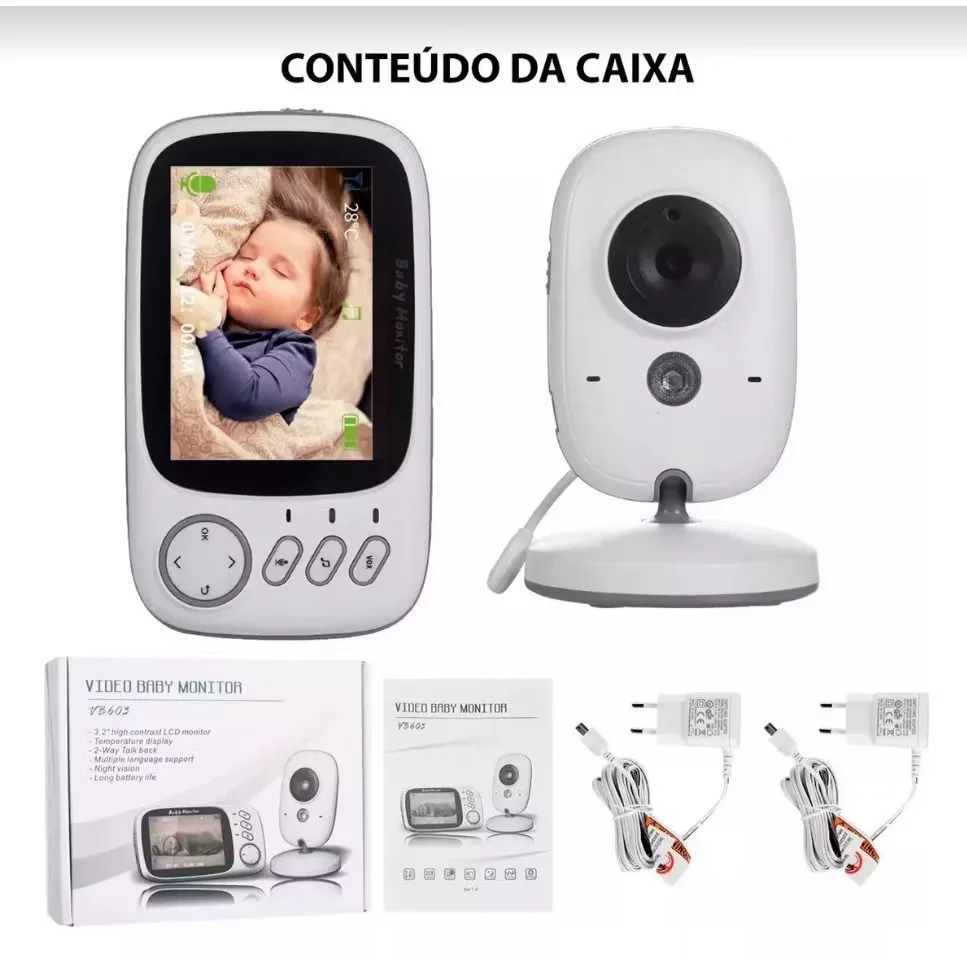 Babá eletrônica com monitor infantil digital