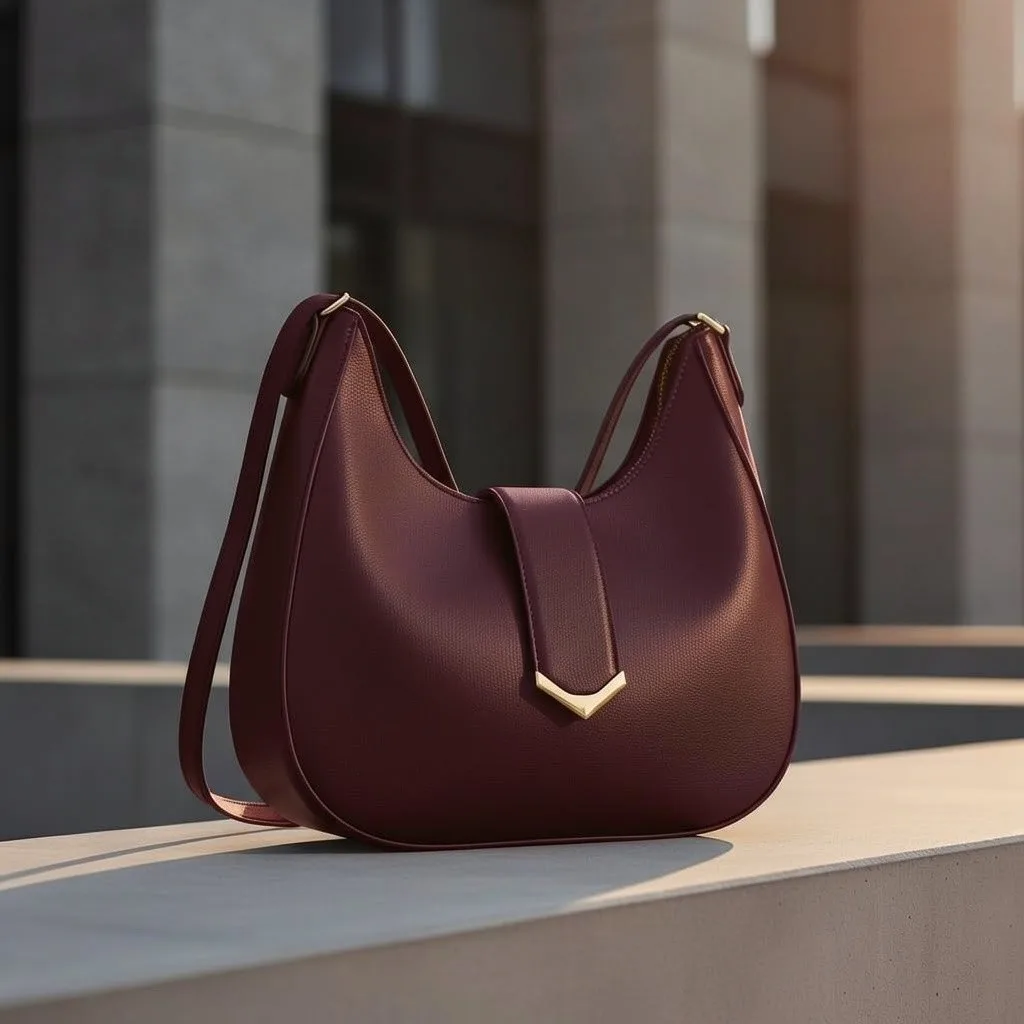 Bolsa feminina baguete com fecho de zíper