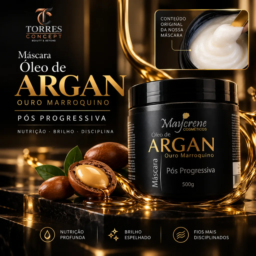Máscara capilar Maycrene Argan Branco de 500 g