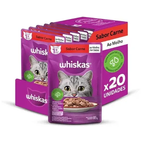 Sachê Whiskas para gatos com 20 unidades