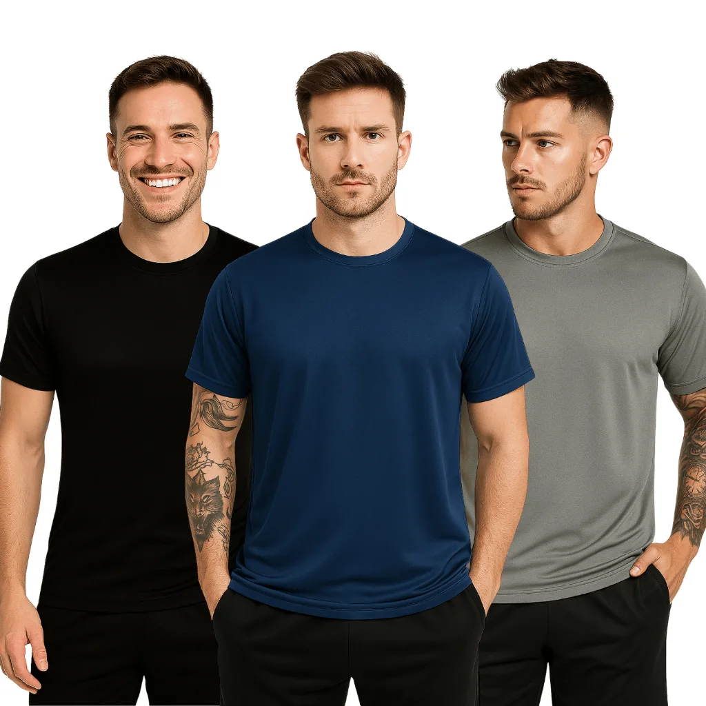 Kit com 3 camisetas masculinas DryFit