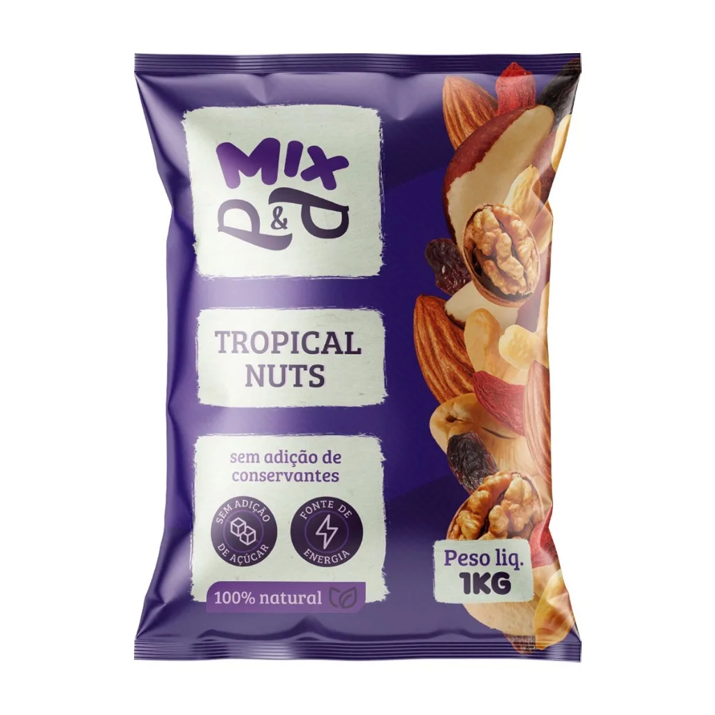 Mix Tropical Nuts 1Kg Castanha de Caju do Pará Amêndoa Nozes Uva Passa Amendoim Gojiberry P&P