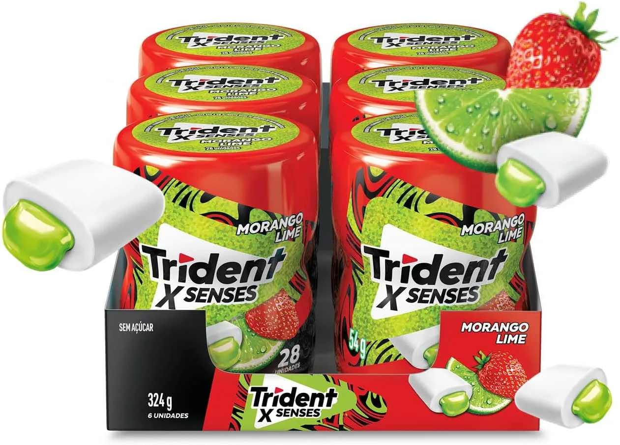 Chiclete Trident XSenses de morango e limão