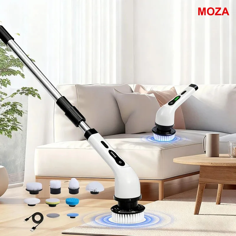 Escova elétrica multifuncional retrátil para limpeza