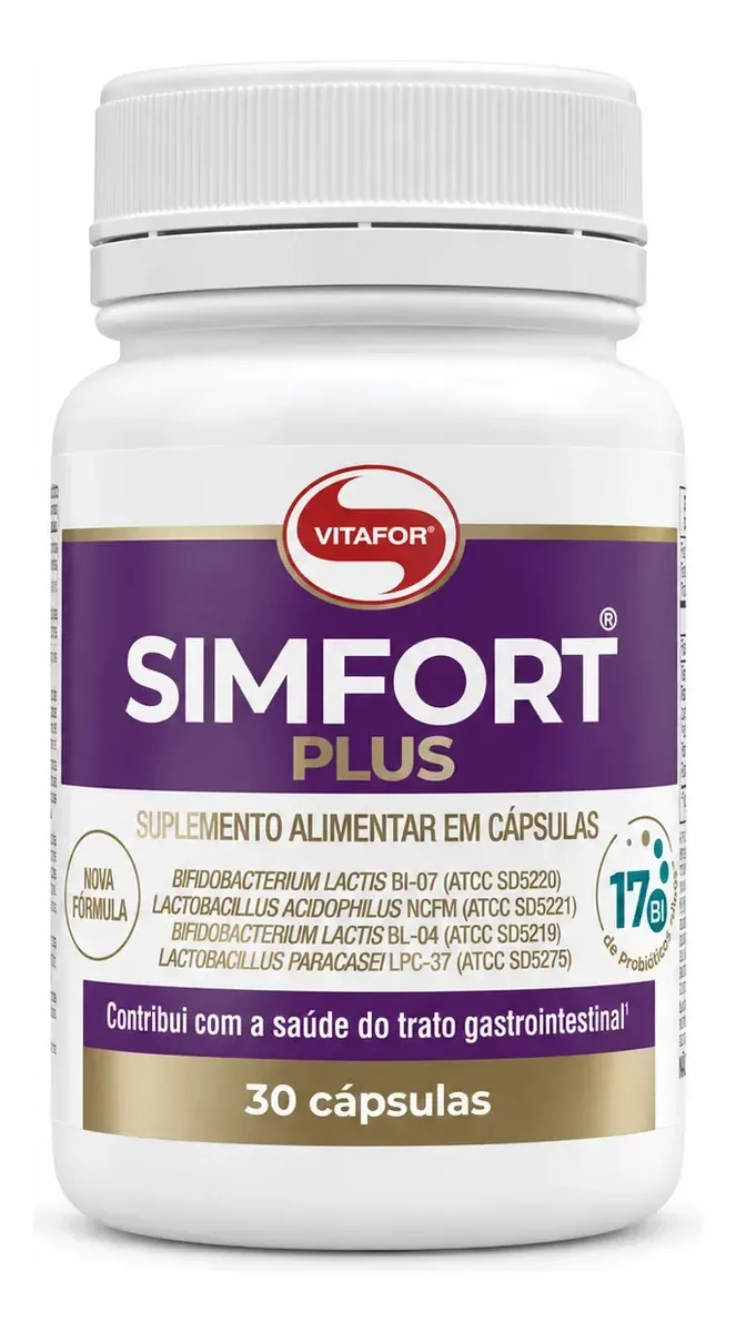 Probiótico Vitafor Simfort Plus com 30 cápsulas