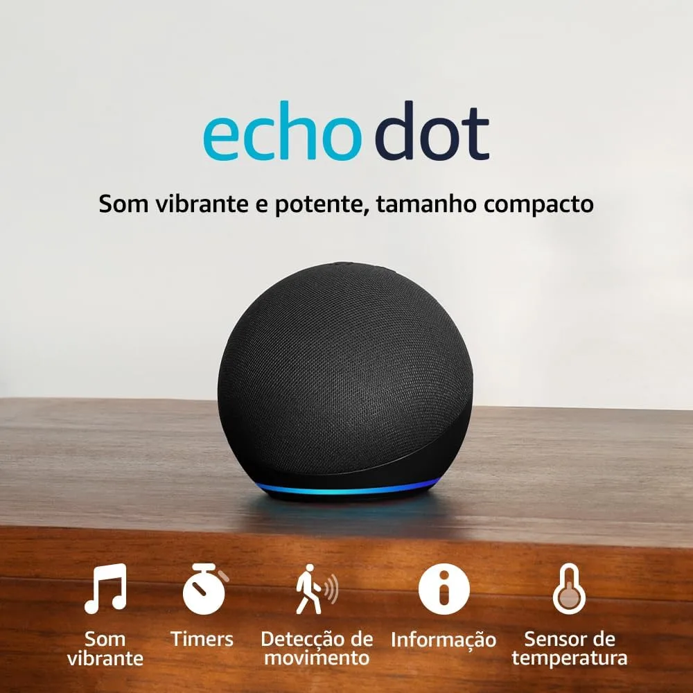 Echo Dot com Alexa e som potente