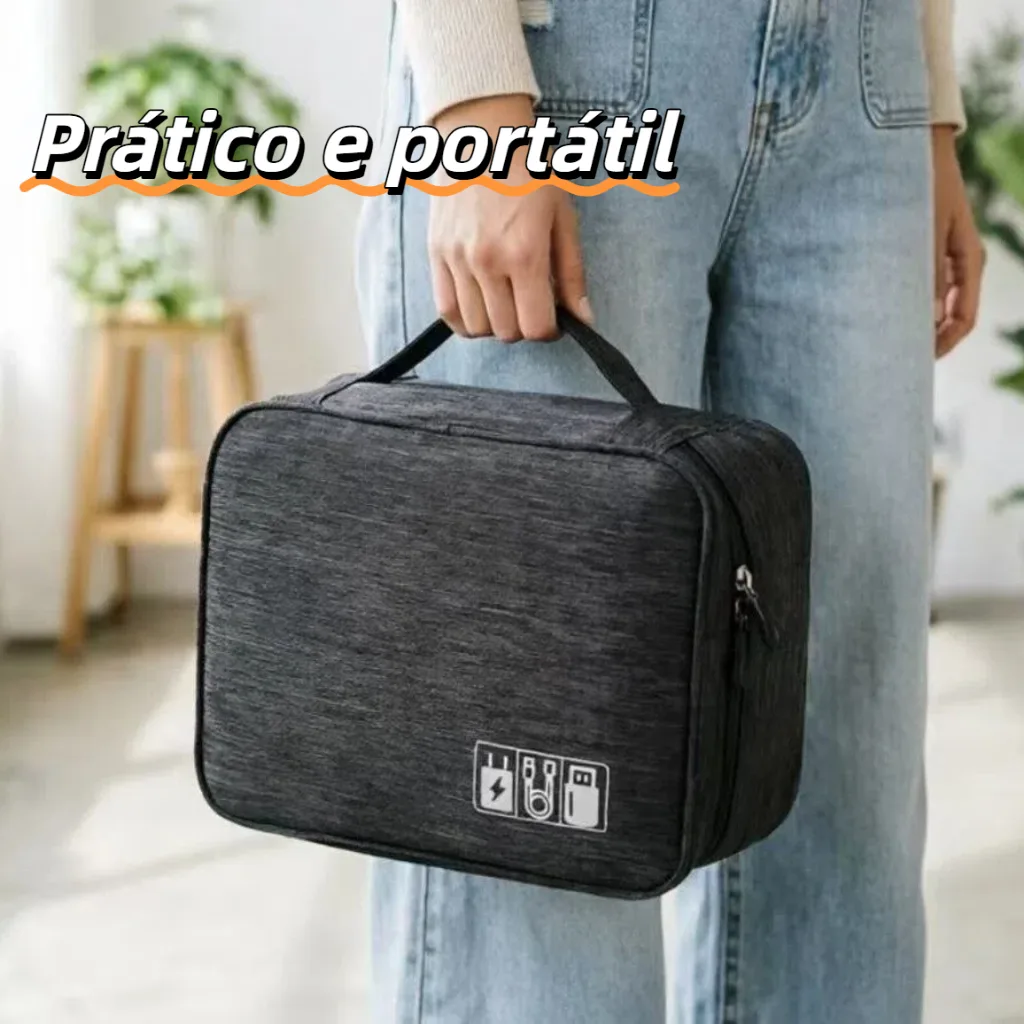 Bolsa organizadora para acessórios eletrônicos