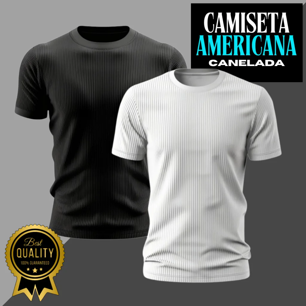 Camiseta masculina canelada de corte slim