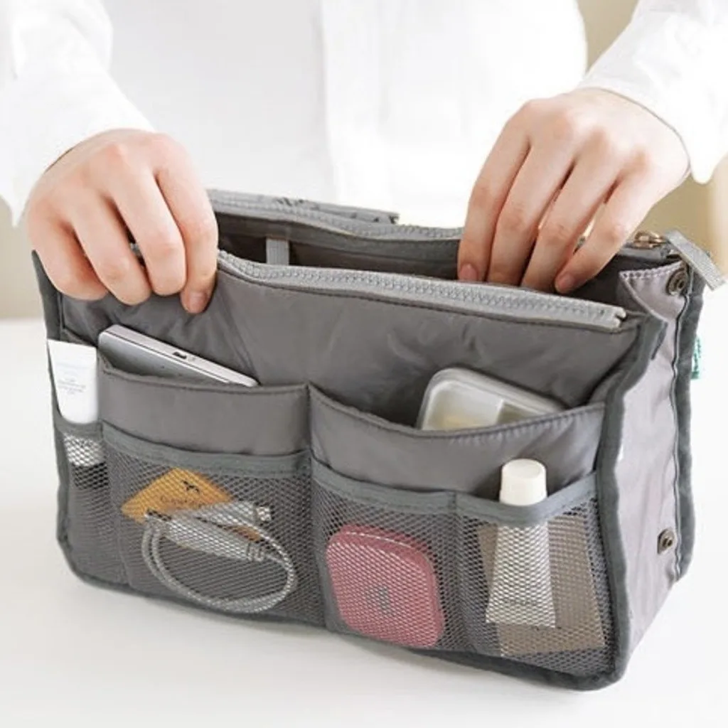 Necessaire de viagem com divisórias duplas