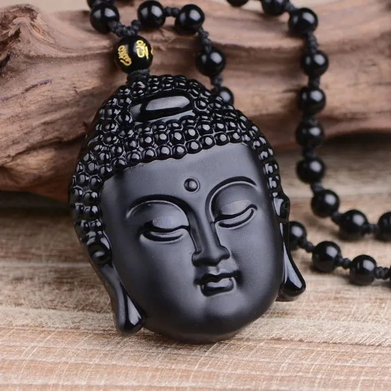 Pingente de obsidiana com Buda