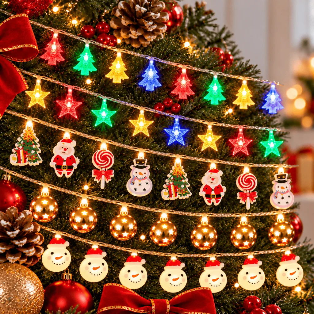 Cordão decorativo dourado para árvore de Natal