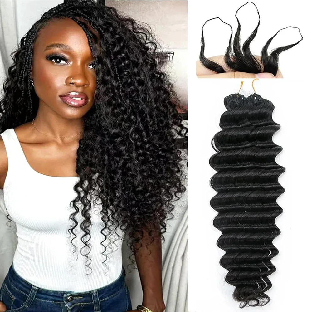Tranças de crochê com cabelo humano ondulado
