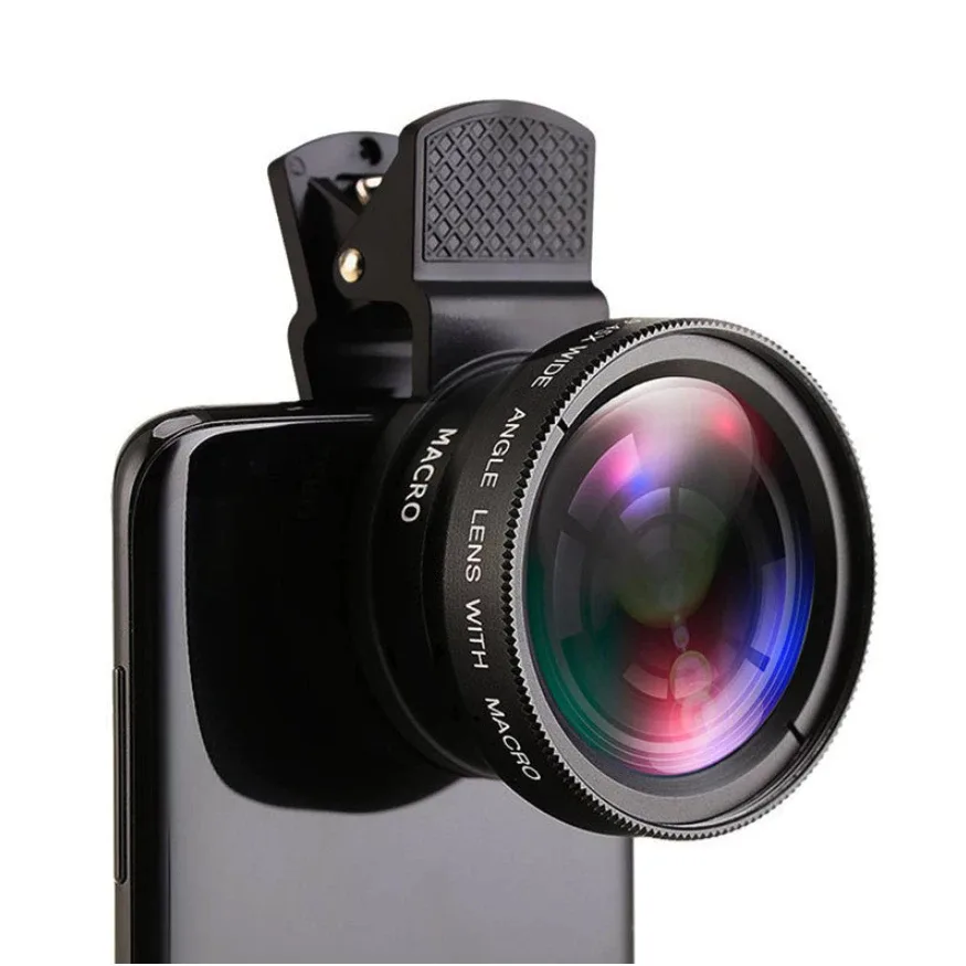Kit de lentes clip para celular com lente macro