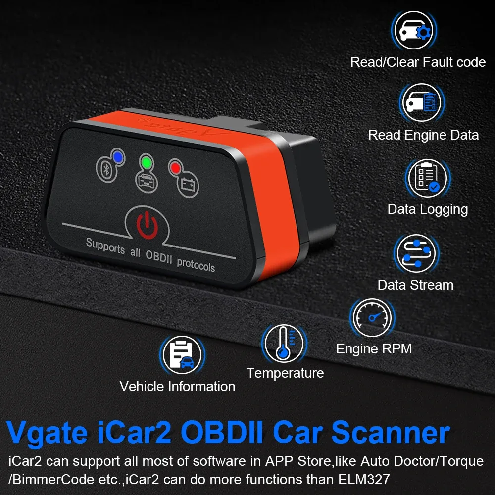 Scanner automotivo Vgate ICar2 OBD2 Bluetooth