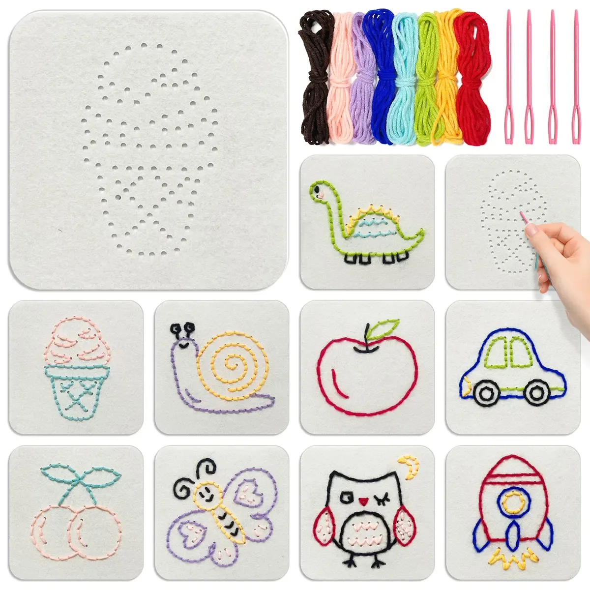 Kit de costura infantil para atividades sensoriais