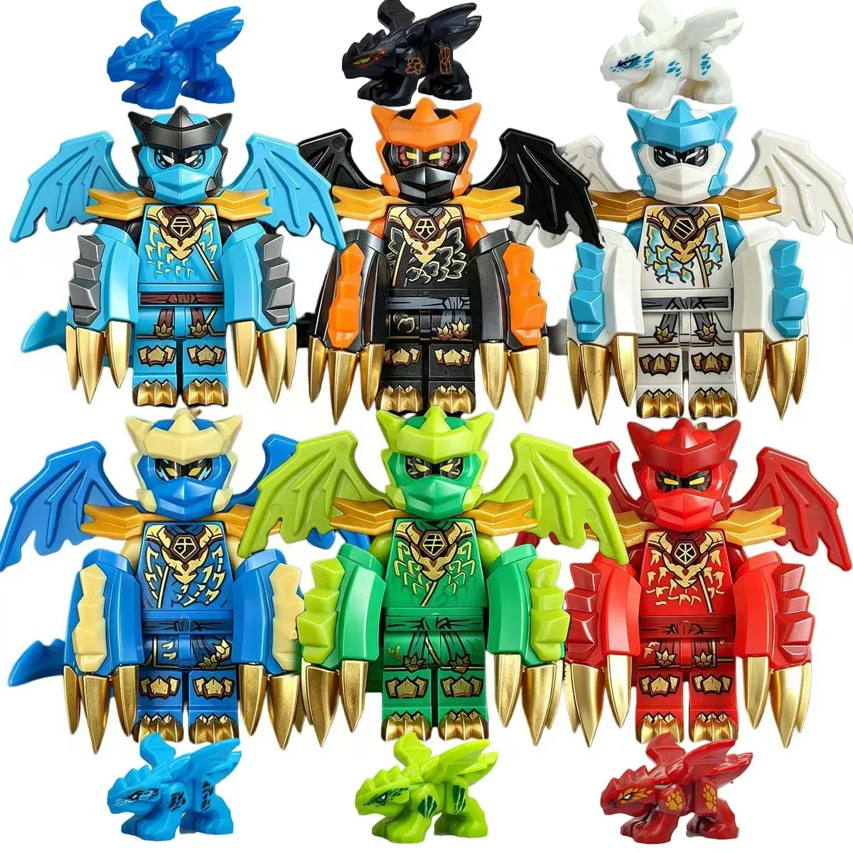 Blocos de montar em forma de dragão ninja