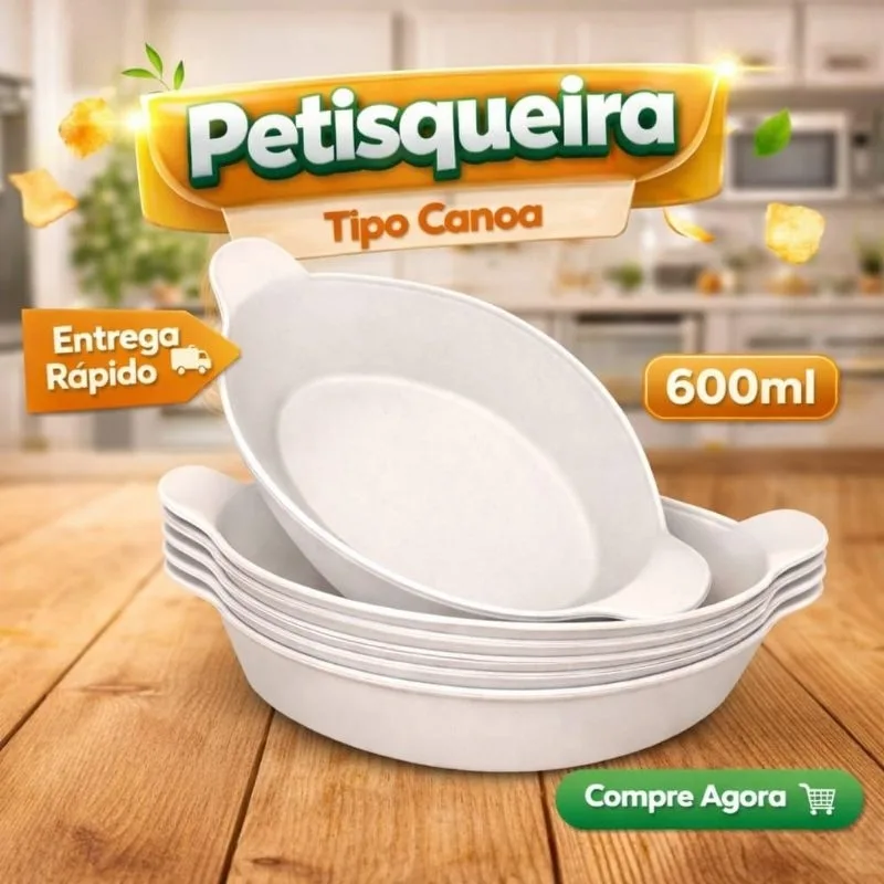 Kit com 5 petisqueiras barquinha canoa para servir