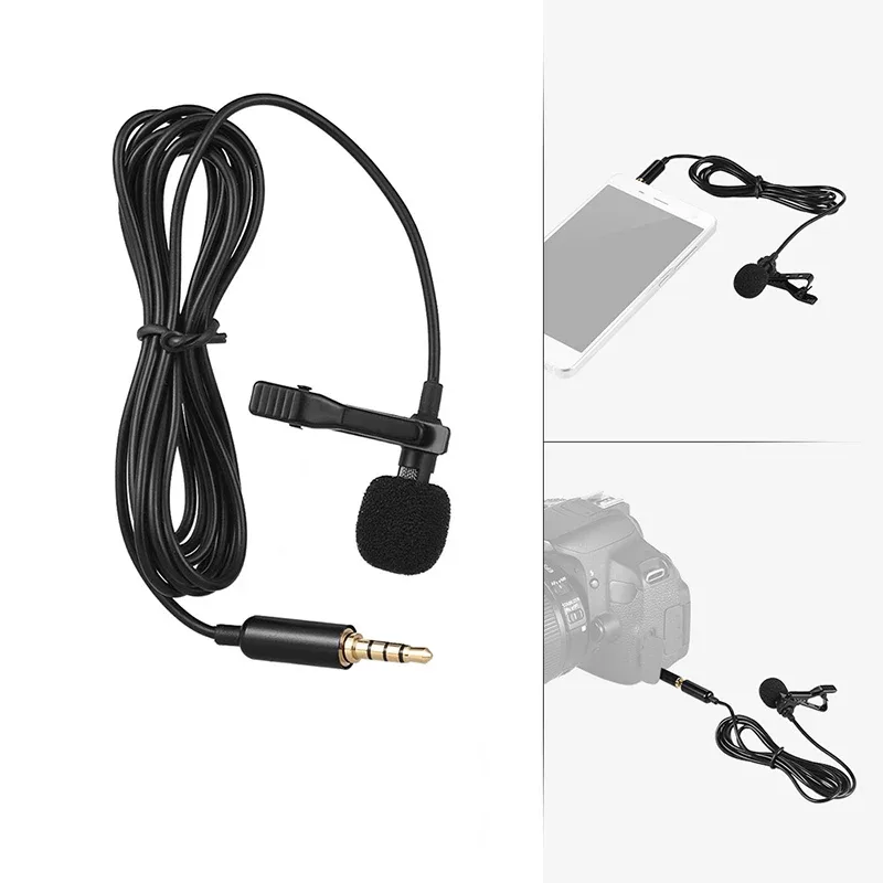 Microfone de lapela USB com clipe