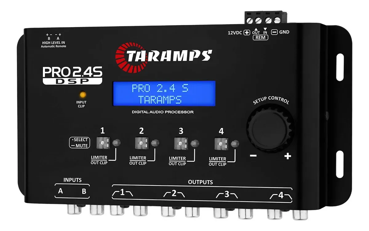 Processador de áudio Taramps Pro 2.4S para som automotivo