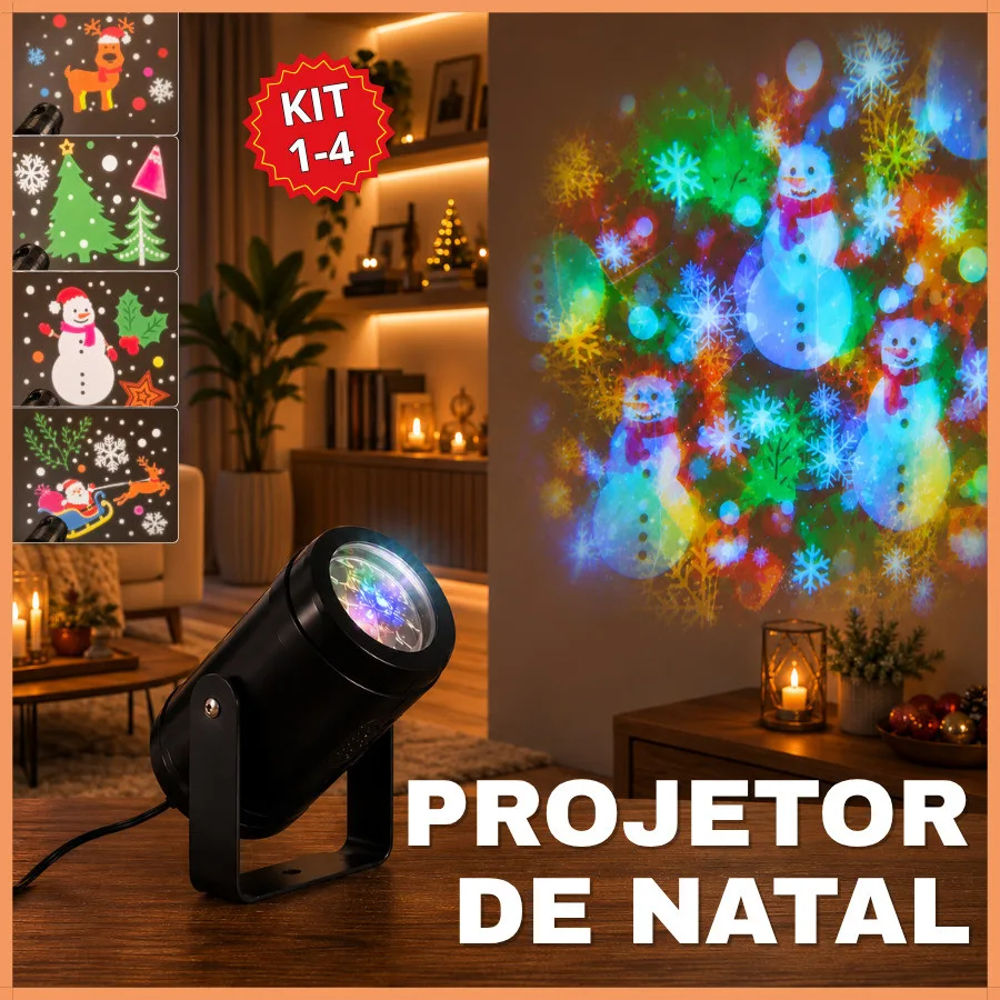 Projetor LED natalino para decoração externa