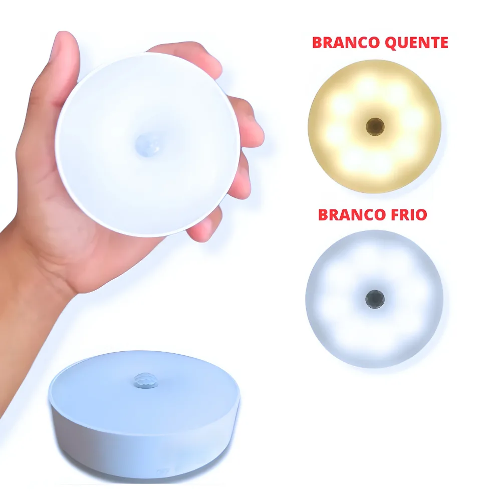 Luminária sem fio com sensor de presença