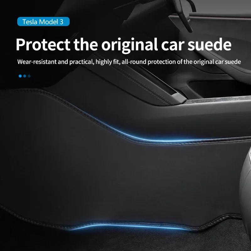 Protetor adesivo de couro para console do Tesla Model 3 Highland