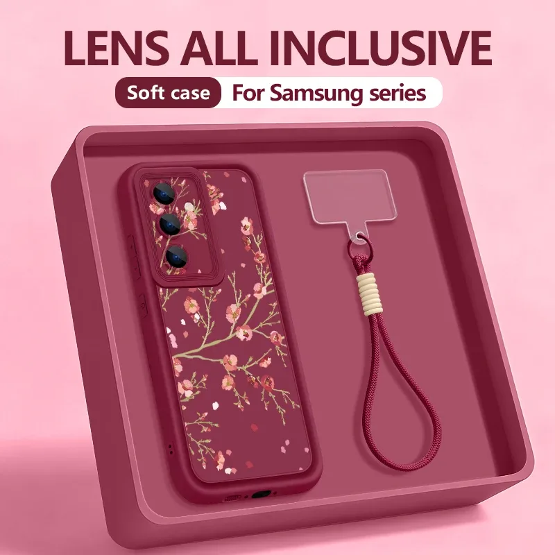 Capa floral com alça para celular Samsung Galaxy
