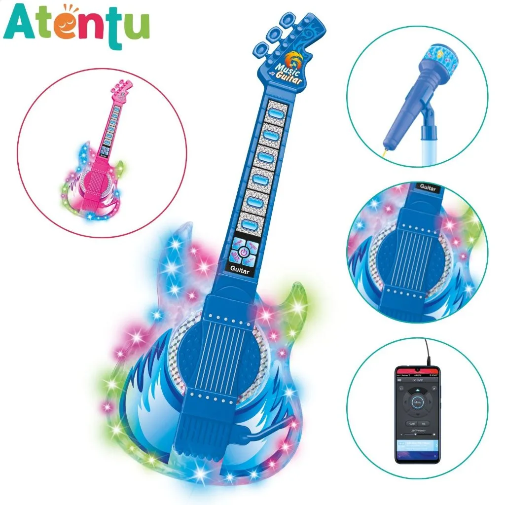 Guitarra infantil musical com microfone