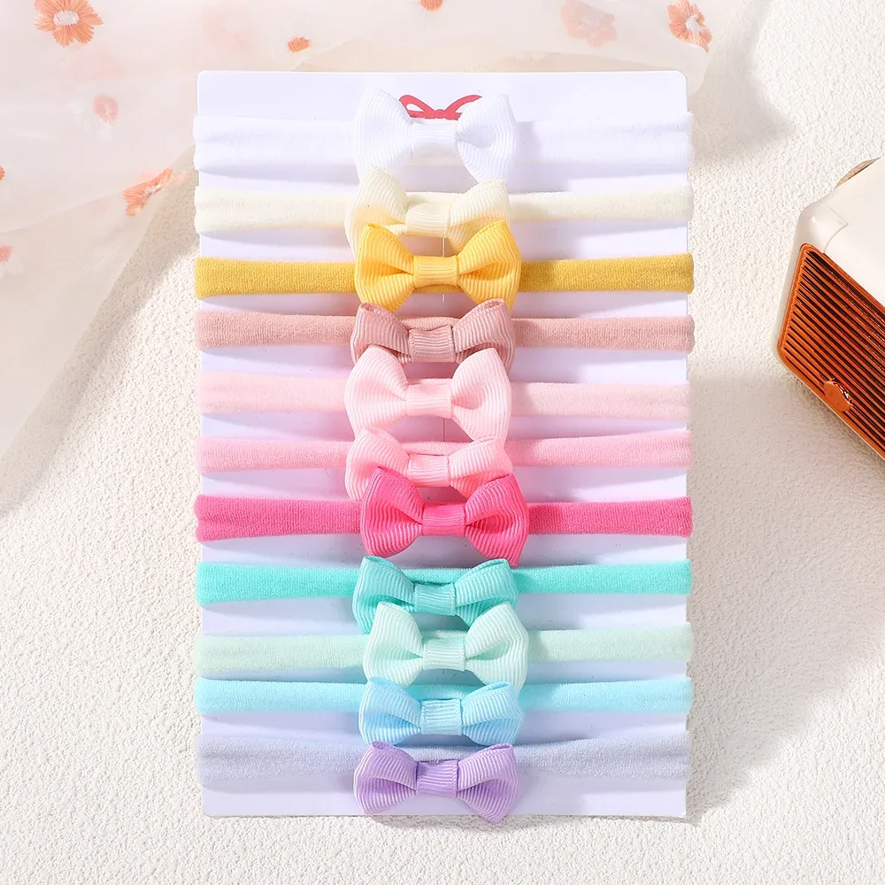 Faixas de cabelo para bebê com laço em nylon