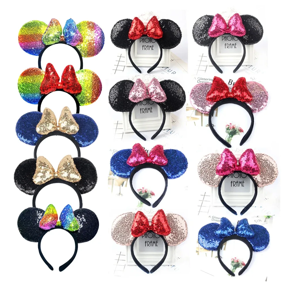 Tiara Minnie com orelhas e lantejoulas