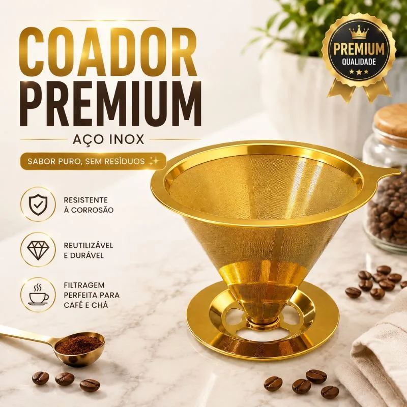 Filtro de café coador inox reutilizável
