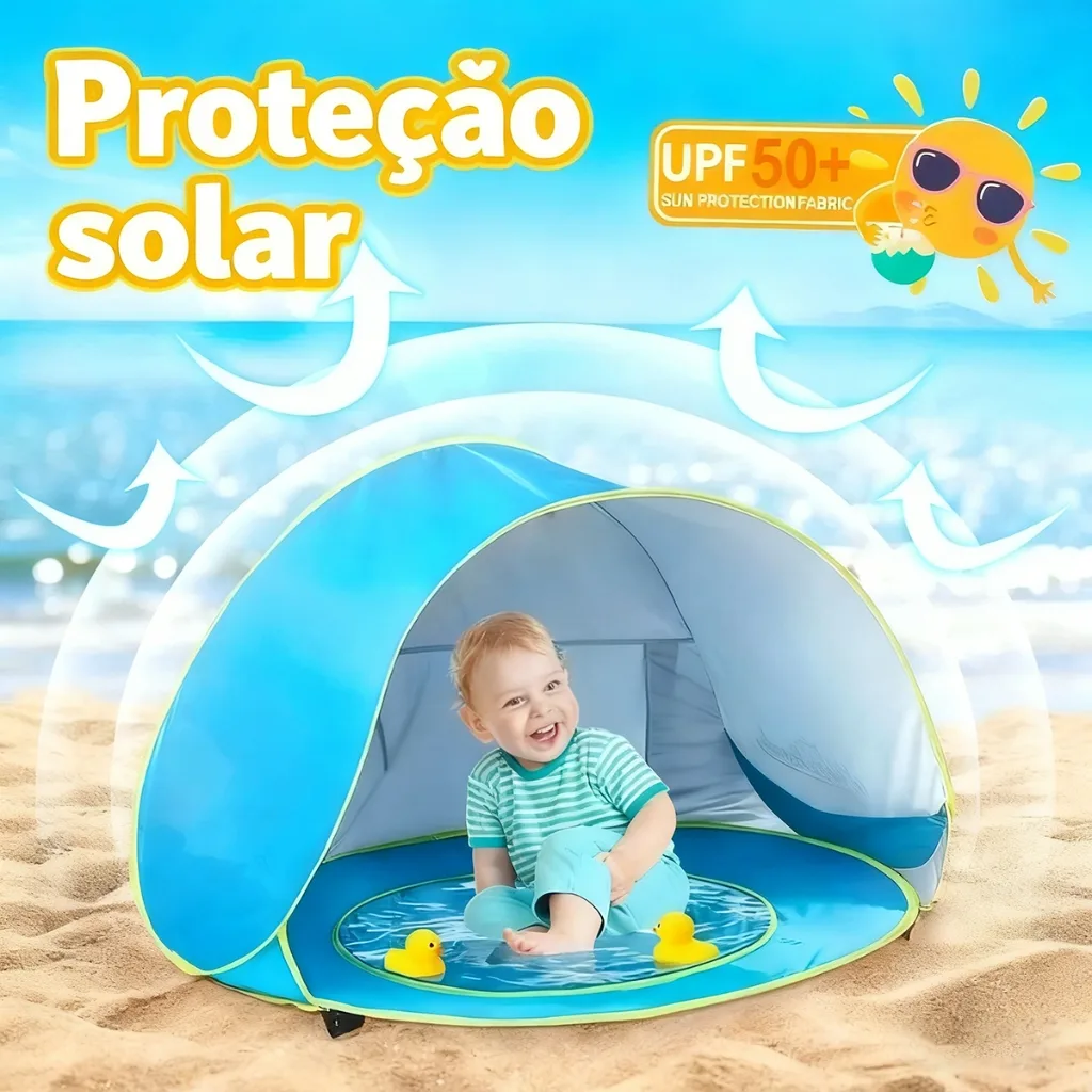Tenda infantil de praia com abrigo solar