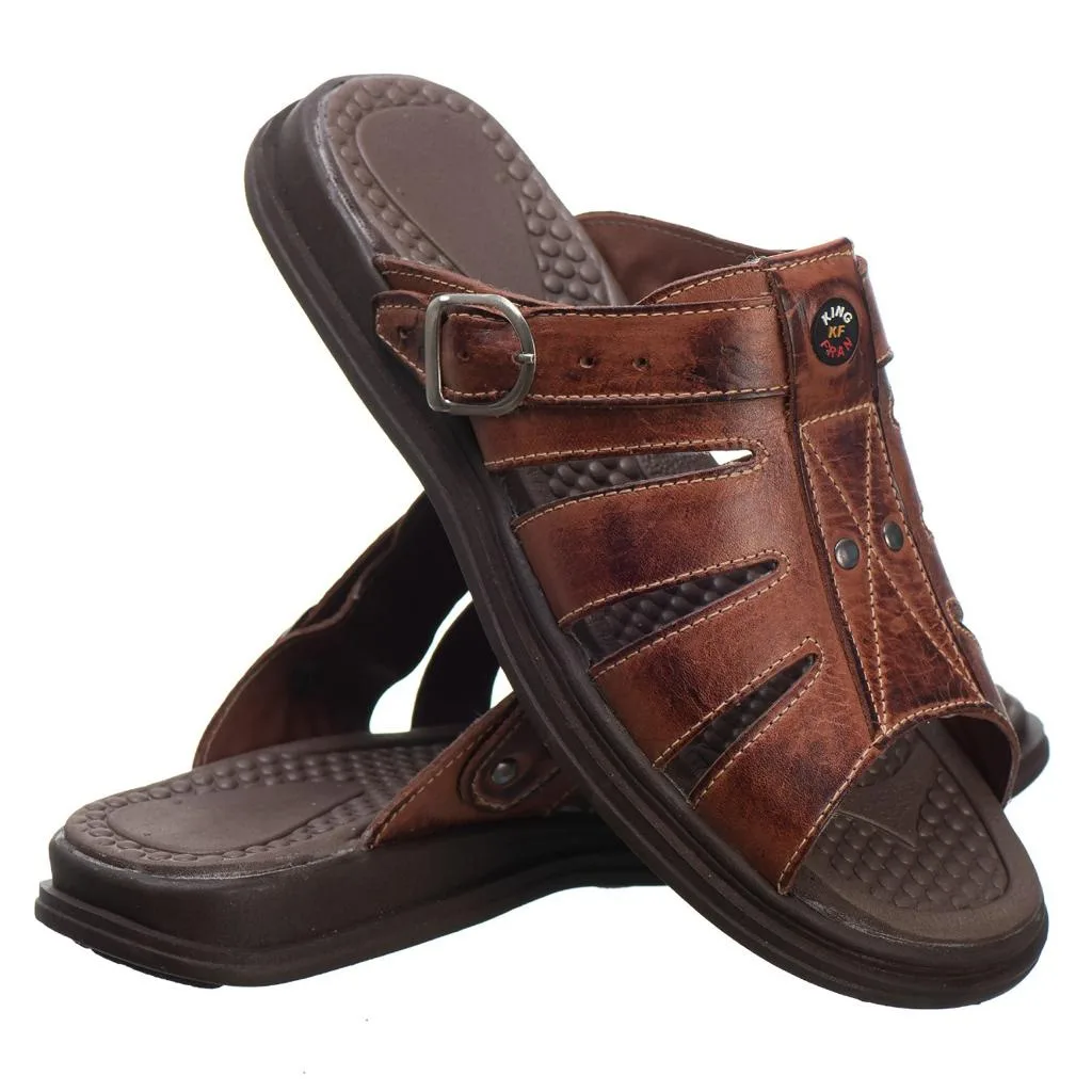 Sandália masculina de couro com design anatômico