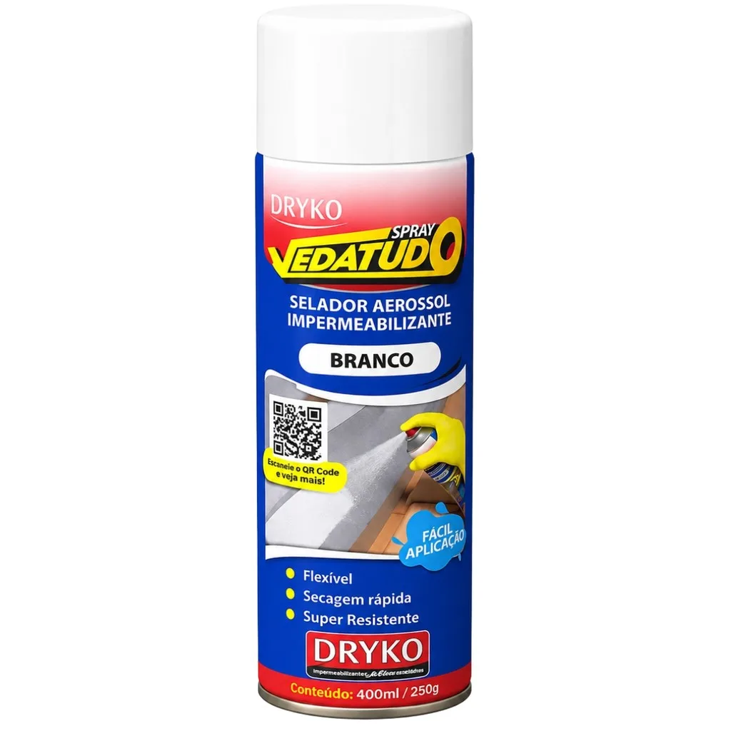 Spray impermeabilizante Vedatudo Branco Dryko