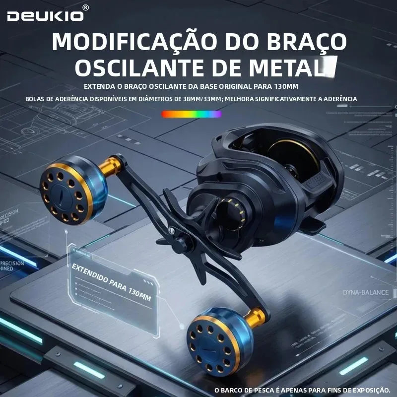 Manivela dupla Deukio de 130 mm para carretilha