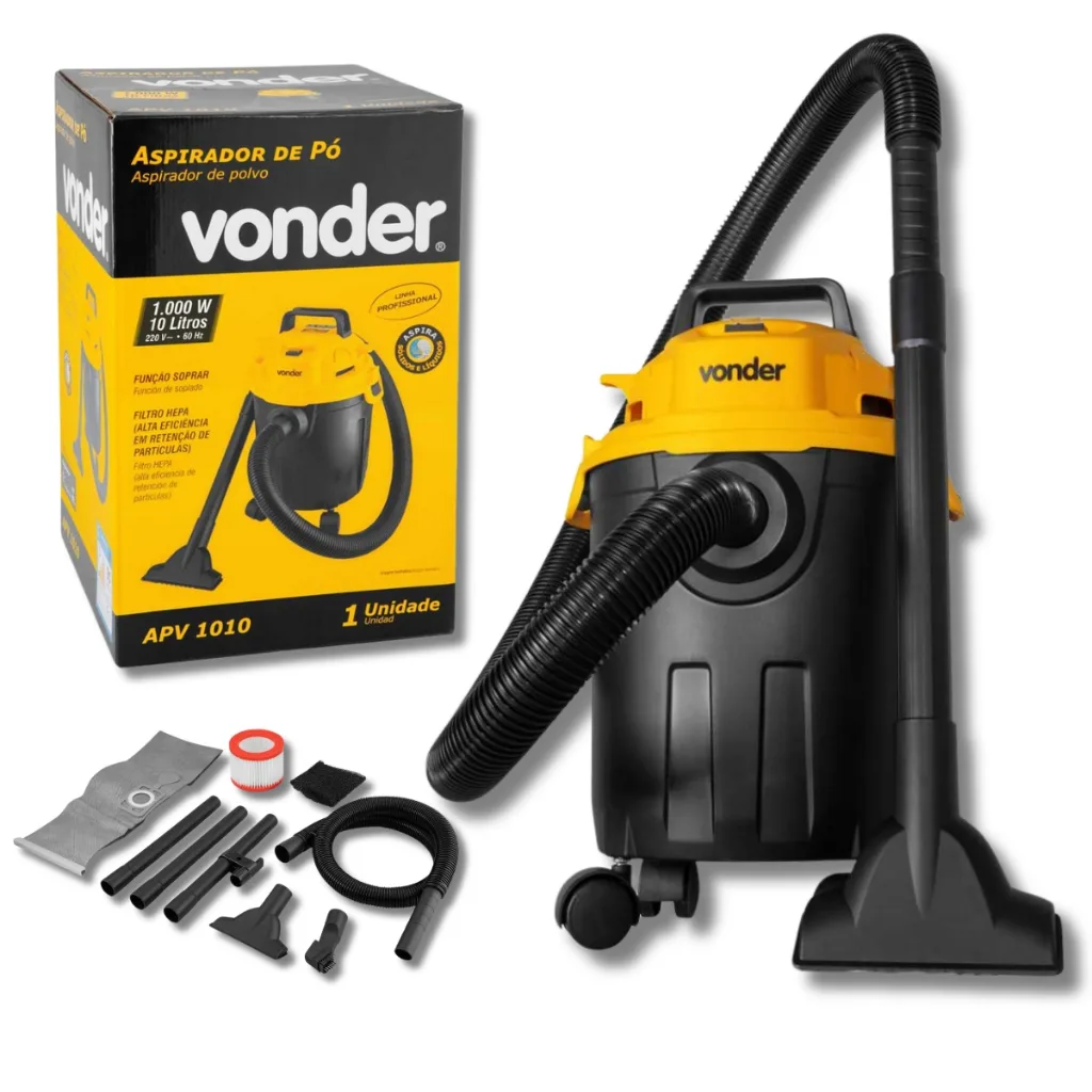 Aspirador de Pó e Água + Líquidos 10 Litros 1.000W APV 1010 Vonder