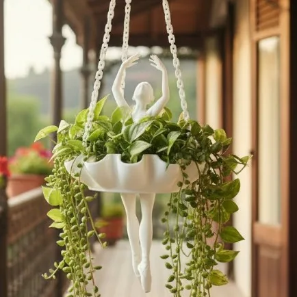 Vaso bailarina suspenso para plantas
