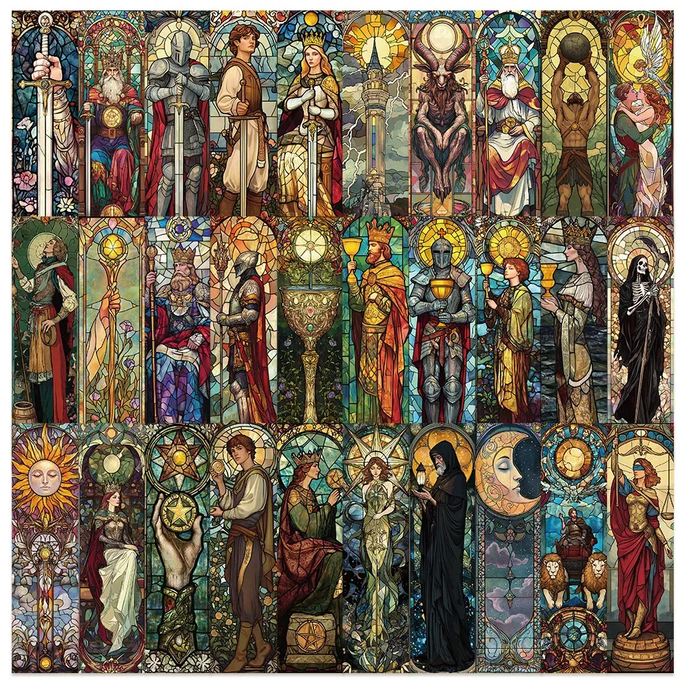 Conjunto de 30 marcadores de página com tema de tarô